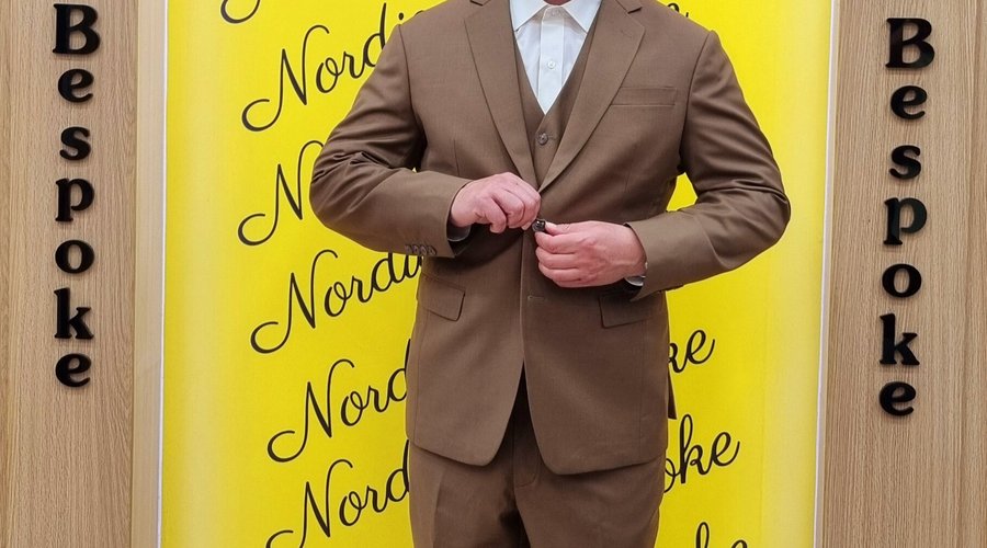 Light brown suit with vest 