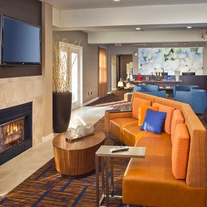Lobby fire place