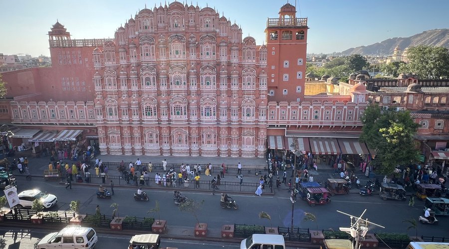 View from cafe opposite the Pink City