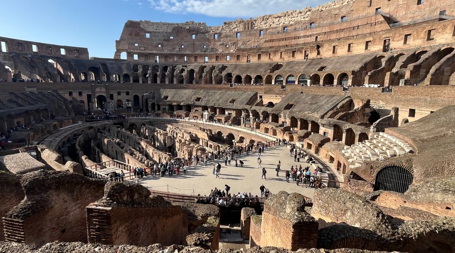 Inside the Colosseum showing the slaves and animals quarters.