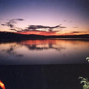 Haliburton lake at sunset