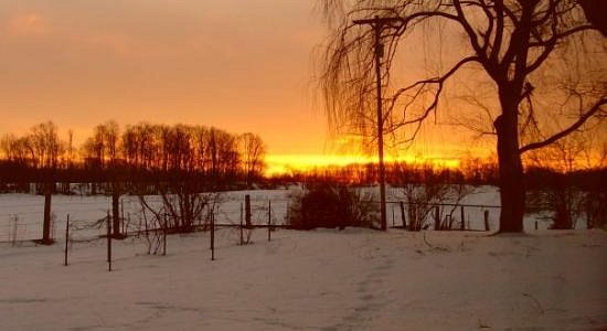 Winter sunset in Harrison