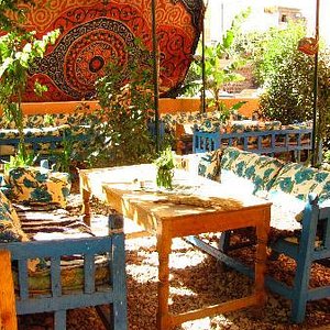 Beautiful garden restaurant of El Fayrouz - fave place to lounge after a long day of sightseeing