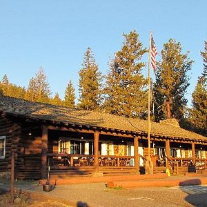 The central building at Roosevelt Lodge.