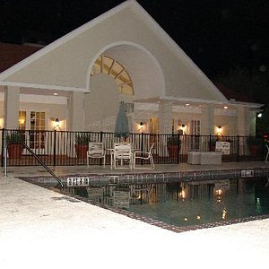poolside at night