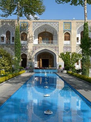 Abbasi Hotel in Isfahan, image may contain: Villa, Housing, House, Hacienda