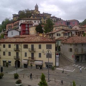 View from the hotel on to the town and main piazza