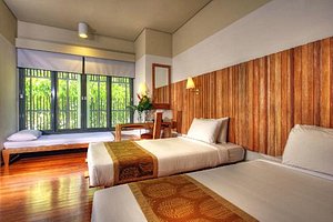Belum Rainforest Resort in Gerik, image may contain: Interior Design, Resort, Hotel, Stained Wood