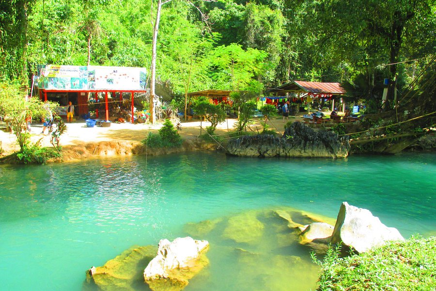 Tham Phu Kham Cave and Blue Lagoon image